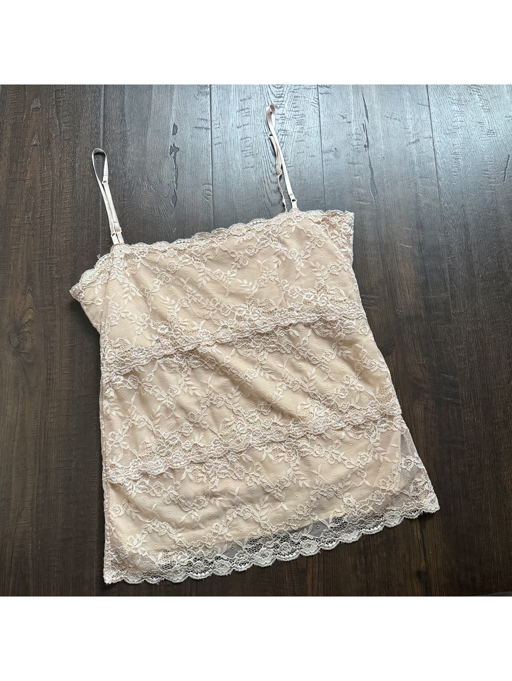 Vintage Y2K The Limited Ivory Lace Satin Cami Top Layered Floral Lingerie M